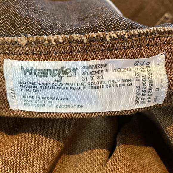 Vtg Wrangler Shadow Canyon Jeans Mens W31 x L31.5 Brown Cowboy Cut Pro Rodeo USA - Picture 11 of 12